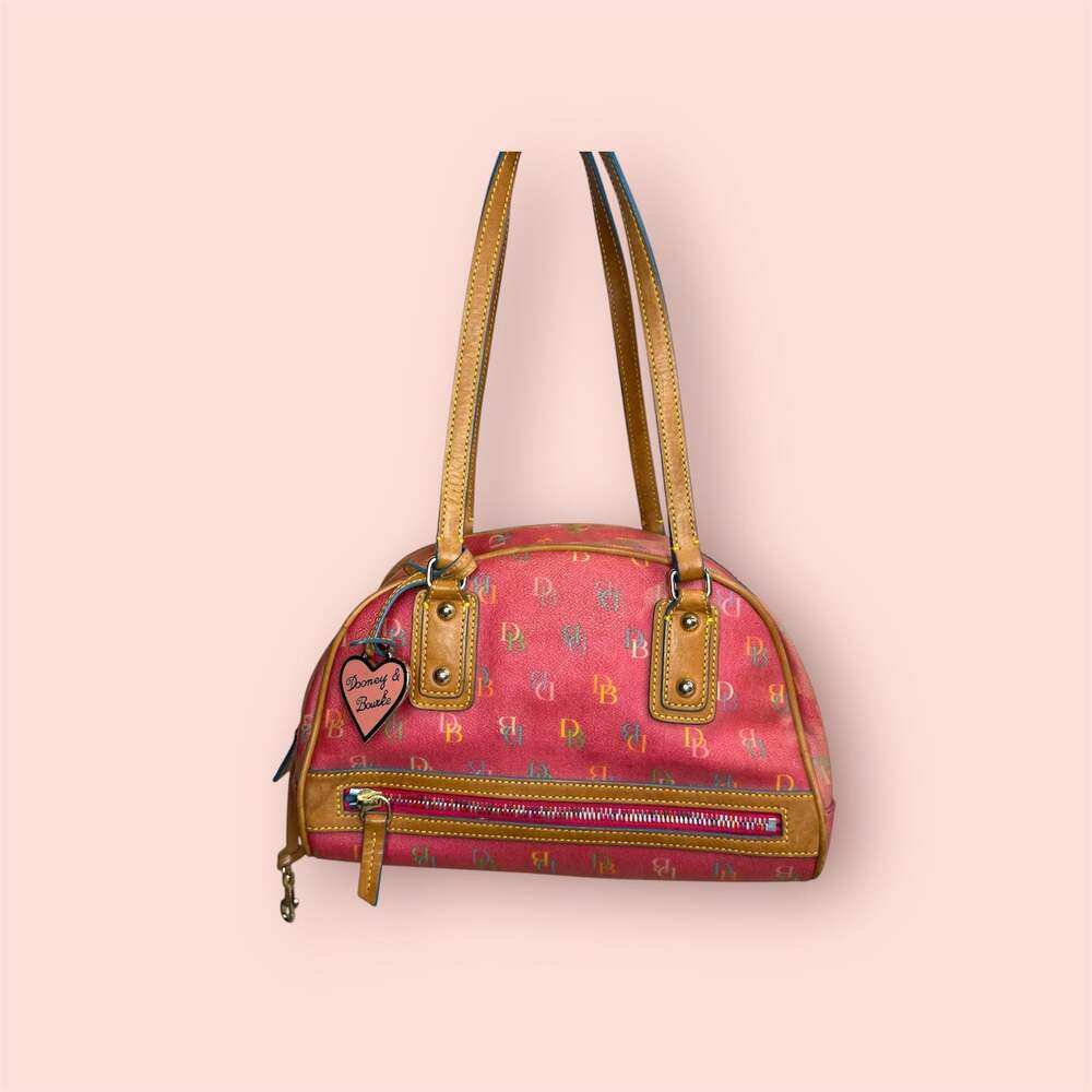 VINTAGE DOONEY & BOURKE Y2K Rainbow Signature Duffle Gym Bowling Bag Pink